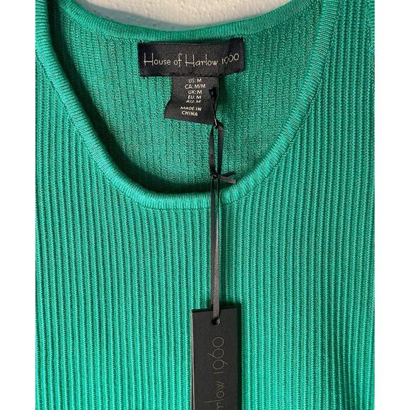 NWT House Of Harlow 1960 | Emerald Green Ribbed Cut Out 2pc Set | Size: Medium - Picture 3 of 7